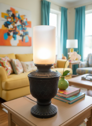 Wooden Base Lamp