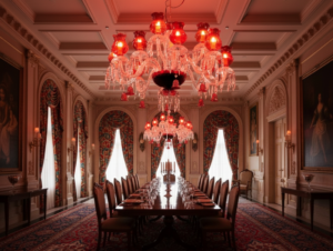 Red and White Chandelier