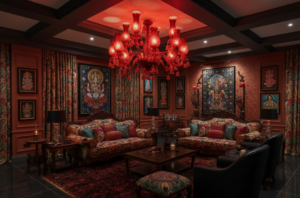 Red & White Chandelier