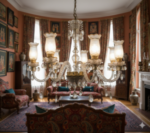 Gold & White Chandelier