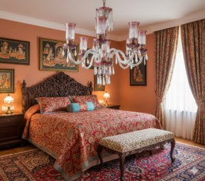 Gold & Red Irani Chandelier