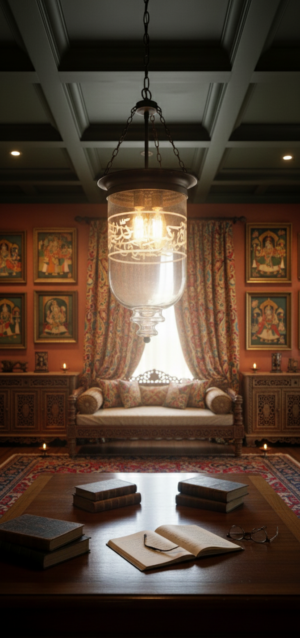Big Goblet Hanging Light With Naqashi