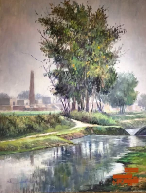 Village Landscape Painting By Shahid Ali