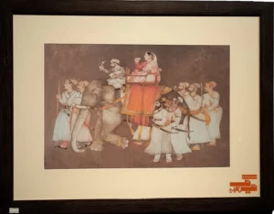 A Mughal-style royal court scene print
