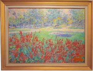 Contemporary landscape artwork calm nature scene canvas painting
