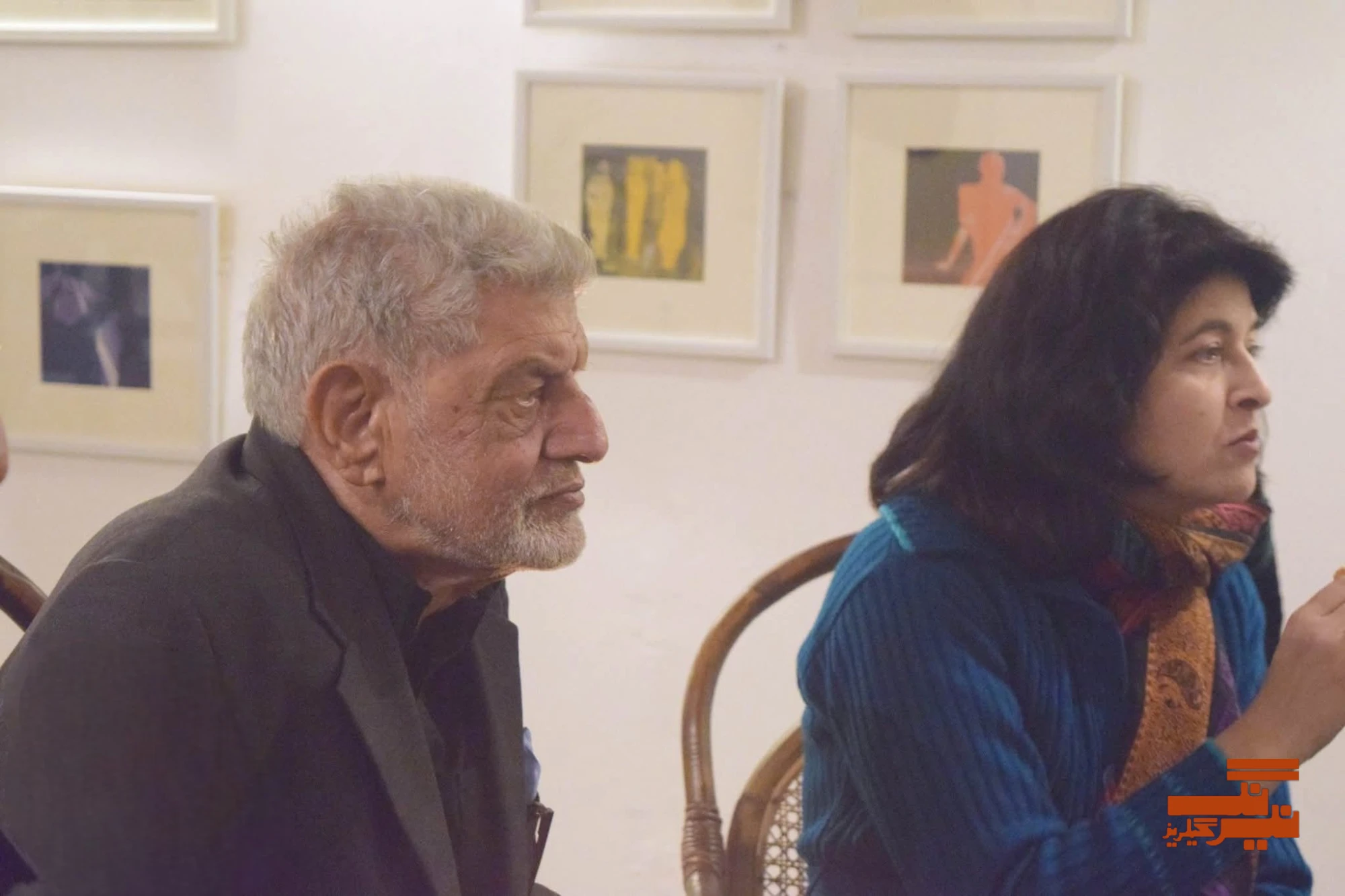 Saeed Akhtar and dr shahida poet at Nairang Baithak in Lahore during a literary and artistic gathering
